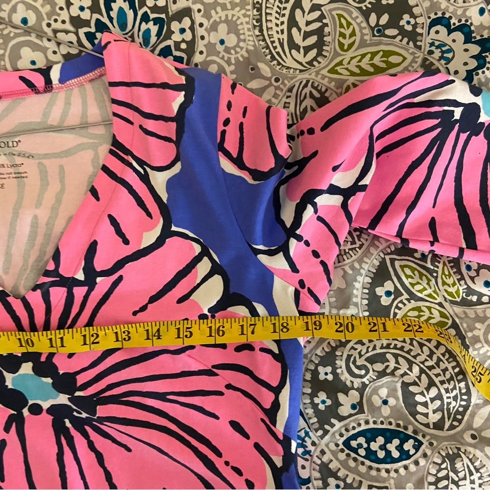 NWT MAHI GOLD Pink and Blue Floral Dress Large - Picture 7 of 8